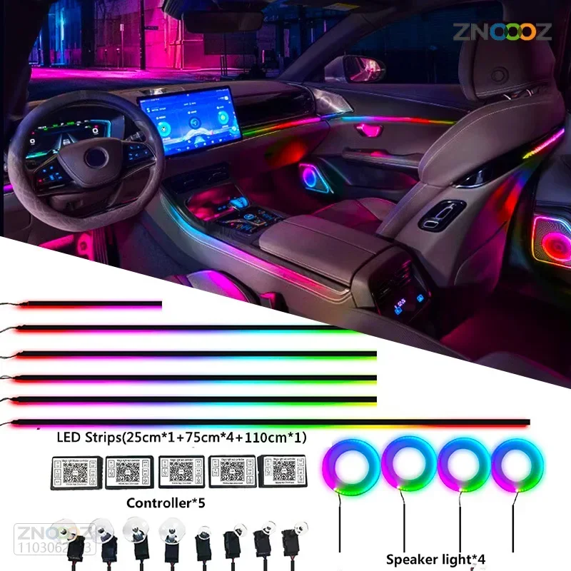 Led Ambient Interior Car Lights App Control - 18IN1 Neon Car Interior Ambient Lights