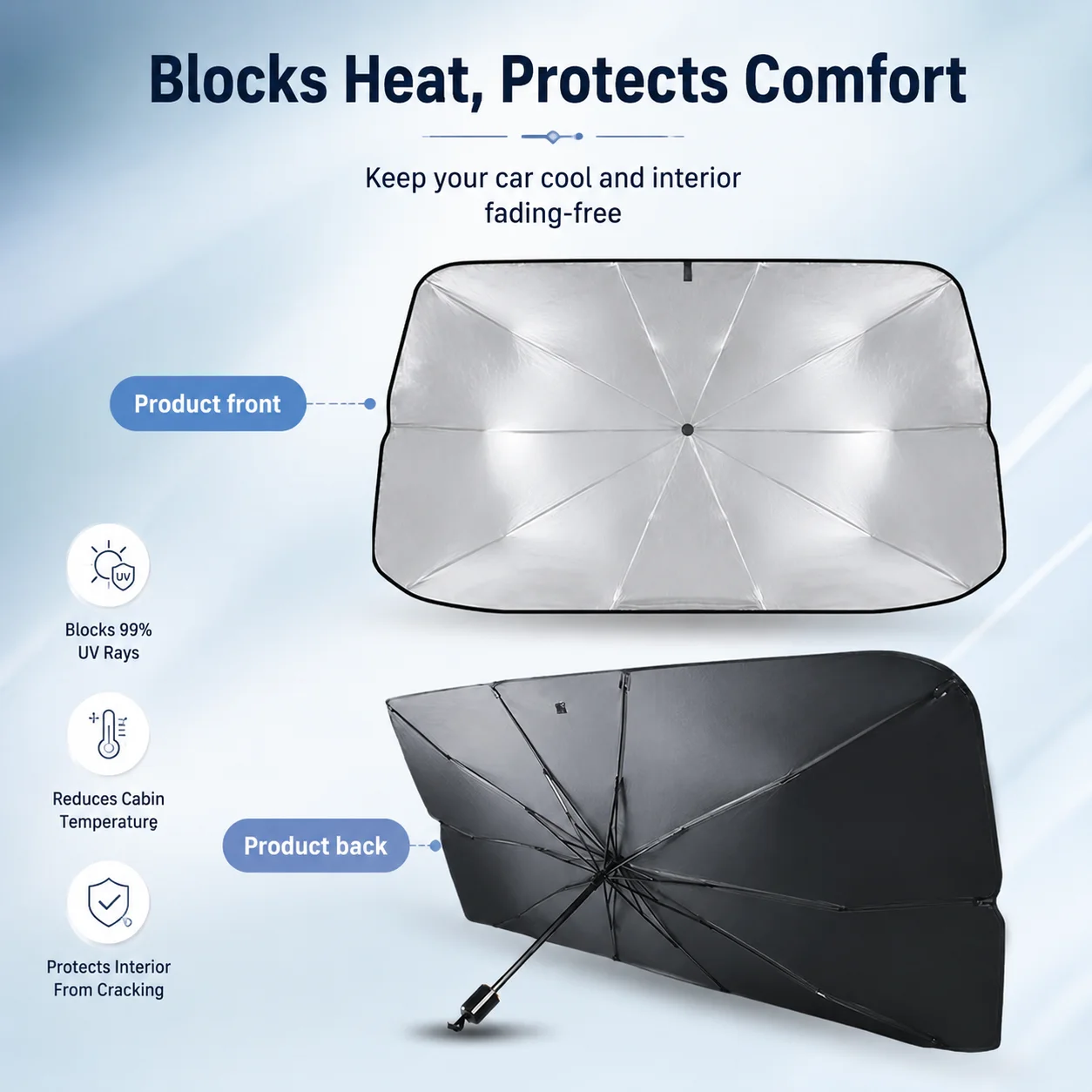 1PC Foldable Car Windshield Su - Car Sunshade Windshield Umbrella Foldable recension och pris